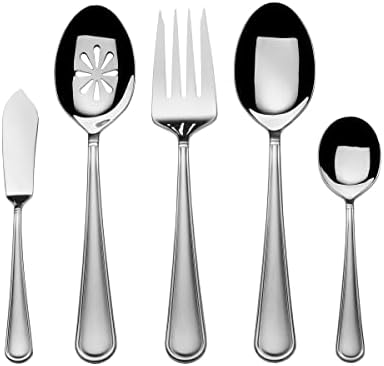 Mikasa, Virtuoso Frost Flatware Service for 12, 65 Piece Set, 18/10 Stainless Steel, Silverware Set with Serving Utensils