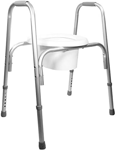 PCP Raised Toilet Seat and Safety Frame, Pre-Assembled Tool Free, Secure Adjustable Height, Made in USA, Regular