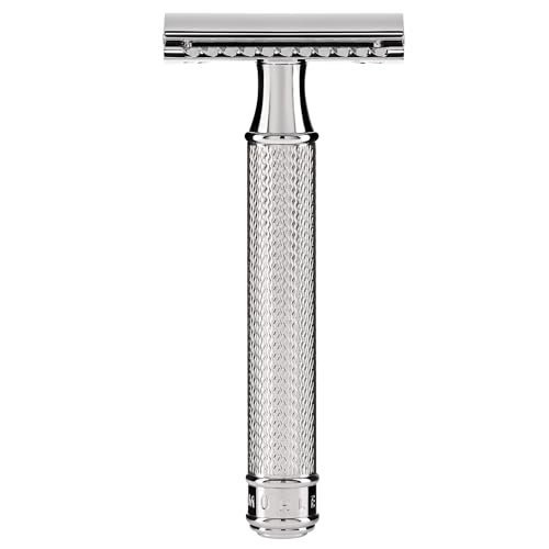 MÜHLE R89 Grande Double Edge Safety Razor for Men, Chrome, Closed Comb Head | Durable lustrous construction