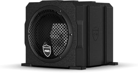 Wet Sounds | Stealth AS-8 | High Efficiency, 8" Active Marine Powered Subwoofer with Built-in 350 Watt Amp | Remote Level Control Included (Black)