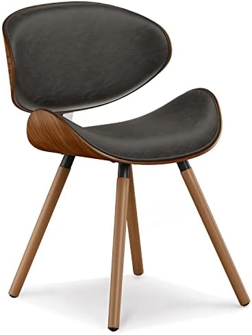 SIMPLIHOME Regina Rattan Mid-Century Modern Arm Dining Chairs in Black