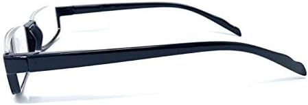 The Parker Rectangle Half Frame Reading Glasses, Unisex Semi Rimless Readers + 1.50 Tortoise