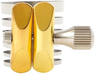 Alto Sax Saxophone Mouthpiece Ligature, Ligature for Professionals & Beginners, Stainless Steel, Gold
