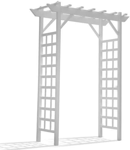 Dura-Trel Providence Arbor, Vinyl Garden Archway for Outdoors, 64" x 85"