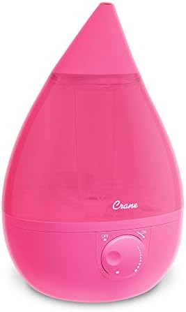 Crane Ultrasonic Cool Mist Humidifier for Bedroom, Baby Nursery, Kids Room, Plants, or Office, Large 1 Gallon Tank, Filter Optional, Blue and White