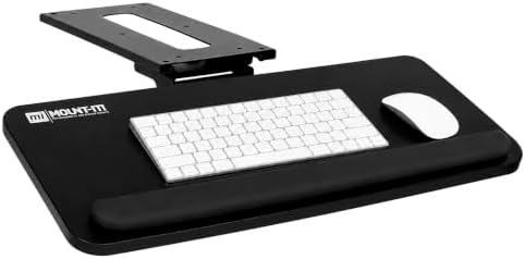 Mount-It! Under Desk Keyboard Tray, Slide-Out Keyboard Drawer with Height, Tilt and Swivel Adjustment
