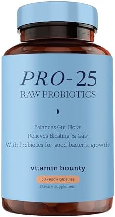 Vitamin Bounty Pro-25 Probiotics for Women & Men - 25 Billion CFU - Probiotic Prebiotic for Digestive Health & Gut Support with Lactobacillus