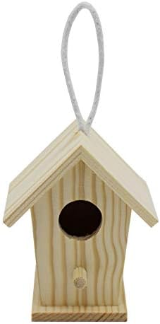Creative Hobbies 12-Pack of Mini Wooden Bird Houses to Paint, with Hanging Cords, Unfinished DIY Design Your Own Great for Crafts, Weddings