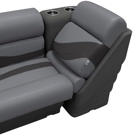 Wise BM13006L-986 Premier Series Pontoon Left Lean Back Recliner, Platinum/Spectra Navy/Cobalt