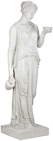 Design Toscano KY71304 Hebe Greek Woman Patron of Youth Indoor/Outdoor Garden Statue, Large Size, 10 inches Wide, 32 inches Tall, Handcast Polyresin, Antique Stone Finish