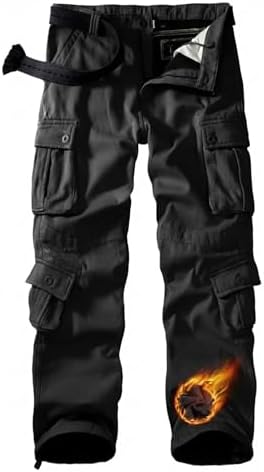 TRGPSG Men's Fleece Lined Hiking Cargo Pants