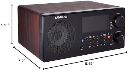 Sangean WR-22BK Digital Radio, AM/FM with Bluetooth, USB, Black