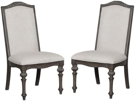 Furniture of America Clyde Fabric Padded Dining Chair in Natural Tone (Set of 2)