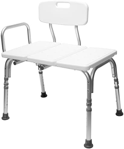 Carex Shower Bench and Shower Chair For Elderly and Disabled with Height Adjustable Legs, Tub Bench Converts to Right or Left Hand Entry