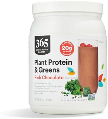 Whole Foods Market, Plant Protein & Greens, Rich Chocolate, 18 oz