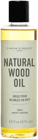 CARON & DOUCET - Natural Wood Conditioning Oil - 100% Plant Based Wood Conditioning and Polishing Oil - Orange Scented - Suitable for Natural Furniture (8oz)
