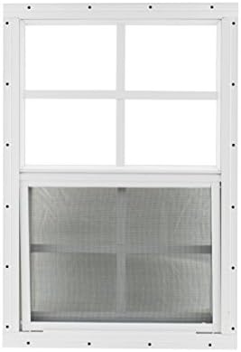 Shed Windows and More 14" X 21" White Flush Mount Tempered Glass, Playhouse Windows, Chicken Coop Windows