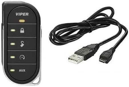 Viper 7857V 2 Way LED Replacement Remote Control Transmitter with 8606U MicroUSB Charging Cable and Viper Sticker Bundle