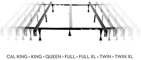 MALOUF Heavy Duty 9-Leg Adjustable Metal Bed Frame with Center Support and Rug Rollers - UNIVERSAL (King, Cal King, Queen, Full, Twin XL, Twin), Standard 7.5” Clearance