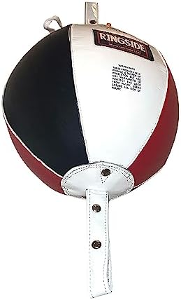 Ringside Leather Boxing Double End Bag - Speed & Reflex Punching Target with Bungee Cables for MMA, Muay Thai, and Striking Accuracy