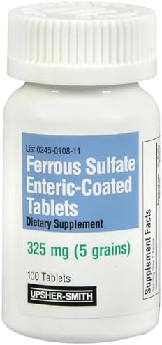 Upsher-Smith Ferrous Sulfate 325 mg - 100 Tablets, Pack of 3