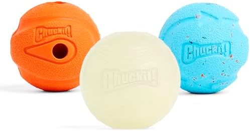 Chuckit! Fetch Pack Dog Balls - Interactive Dog Toys, High-Bounce Fetch Ball, Floating Ultra and Rugged Balls, Durable - Size Small, 2-inch Diameter, Set of 3