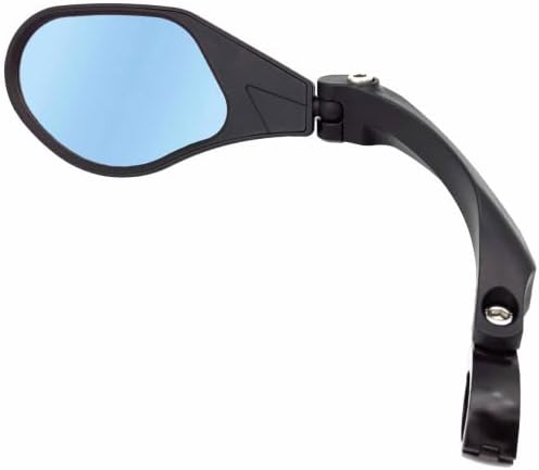 Hafny New Handlebar Bike Mirror, HD,Blast-Resistant, Glass Lens, Reflector (HF-M903LS-FR05 (Bar End Fitting Left Side, Silver Glass))