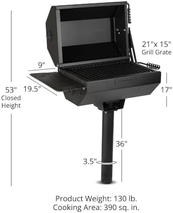 Titan Great Outdoors Ash & Ember Park-Style Charcoal Grill & Smoker