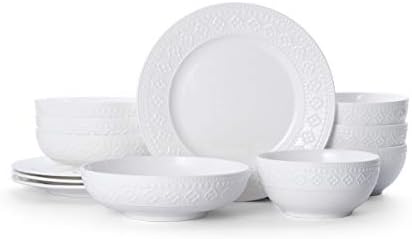 Pfaltzgraff Haisley 12-Piece Dinnerware Set, White
