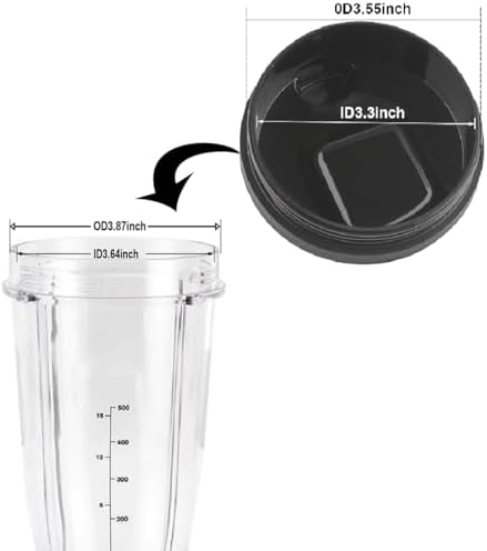 Replacement Parts Lids for Ninja Blender, 3.55" sip & seal lids Seal Lids For Auto-iQ Ninja Blender 12oz 18oz 24oz 32oz cups