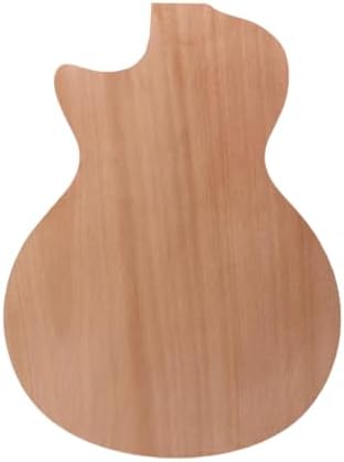 Yinfente Electric Guitar Body Mahogany +Maple Top Semi-Hollow Guitar Body Unfinished Set in Heel DIY Guitar Replacement