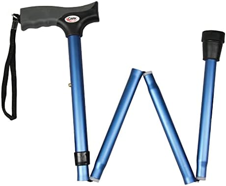 Carex Soft Grip Folding Cane - Foldable Walking Cane For Men and Women - Adjustable Height (33"-37"), Anti-Slip Rubber Tip, Soft Derby Style Ergonomic Handle, Black Cane