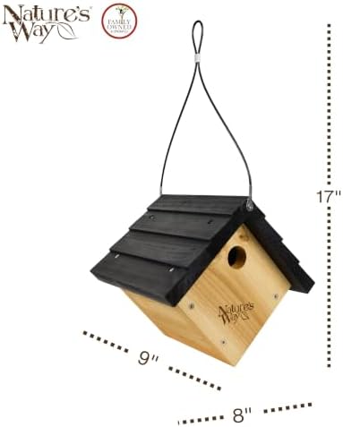 Nature's Way Bird Products CWH1 Cedar Wren House, 8" x 8.875" x 8.125", standard, Brown