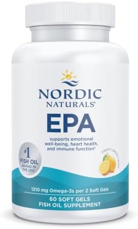 Nordic Naturals EPA, Lemon - 60 Soft Gels - 1210 mg Omega-3 - High-Intensity EPA Formula for Positive Mood