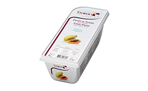 BOIRON Papaya Fruit Puree Frozen - Exotic Tropical Flavor, GMO-Free, Kosher Certified, Perfect for Culinary Professionals, 2x1 Kilo