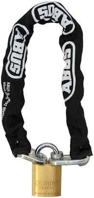 ABUS Hardened Steel 8KS 6 Foot x 5/16" Thick Square Security Chain | for Bikes, Containers, Trailers, ATV's, Motorcycles and Personal/Industrial Property