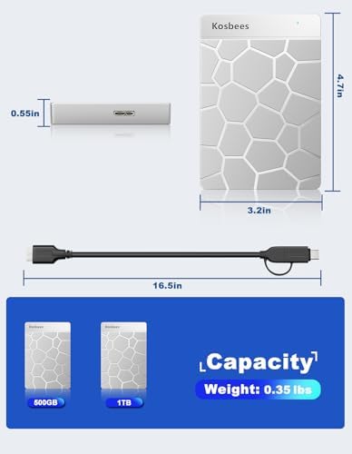 500 GB External Hard Drives, Portable Hard Drive for Windows, Ultra Slim External HDD Store Compatible with PC, MAC, Laptop, PS4, Xbox one, Xbox 360