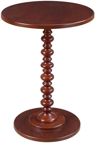 Convenience Concepts Palm Beach Spindle Table 17.75" - Traditional Round End Table for Living Room, Turned Solid Wood Side Table, Classic Display Pedestal Table, Espresso