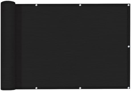 SUNLAX 3'x10' Black Balcony Privacy Screen Fence Windscreen 90% UV Block