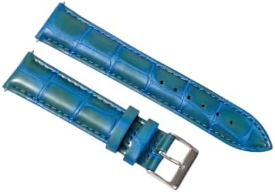 Ewatchparts 20mm Leather Watch Band Strap Compatible With Invicta Diver Russian Watch Light Blue