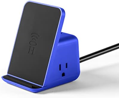 Halo Wireless Charging Pad with 3 USB Ports & 2 AC Outlets, Phone Charging Station for up to Five Devices, Navy