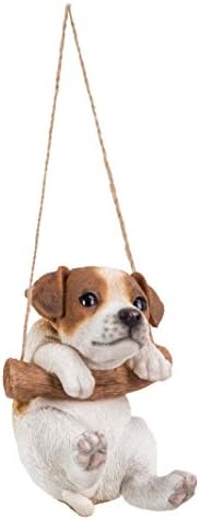 Hi-Line Gift Ltd, Hanging Pet Pals Jack Russell Terrier Puppy, 5-inch Height, Indoor Outdoor Statue Figurine