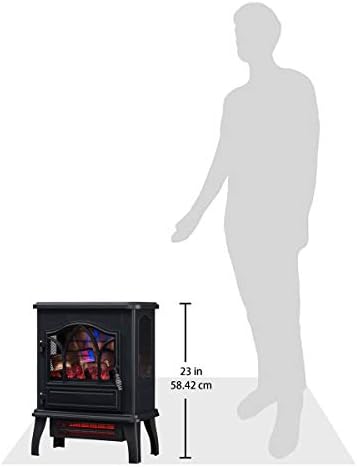 duraflame® 3D Infrared Quartz Electric Fireplace Stove Heater, Black