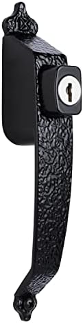 Wright Products - Keyed Colonial Push Button Door Latch for Screen and Storm Doors, Black, 1 Unit