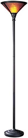 Cal Lighting BO-469 Floor Lamp with Mica Glass Shades, Rust Finish Antique Bronze, 23.5x16.8x9.5