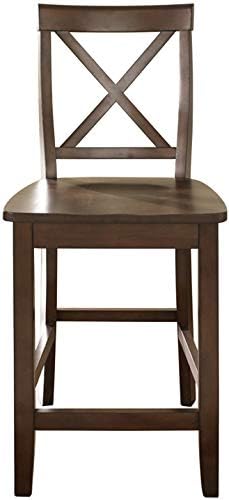 Crosley Furniture X-Back Wood Bar Stools Set of 2, Black, 30-inch