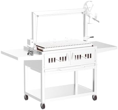 Charcoal Outdoor BBQ, Stainless Steel #430 Body and #304 Grates, Rotisserie Parrilla Santa Maria/Argentine Grill Spit