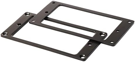 Metallic 2-Pack Humbucker Pickup Rings | Flat Mounting Frame for Electric Guitar, Chromium-plated Iron, Chrome Bridge Neck Pickup Covers Replacement Part