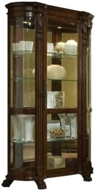 Pulaski Curved End Curio, 53 by 17 by 82-Inch, Brown