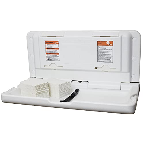 ECR4Kids Horizontal Wall-Mounted Baby Changing Station, Grey Speckled